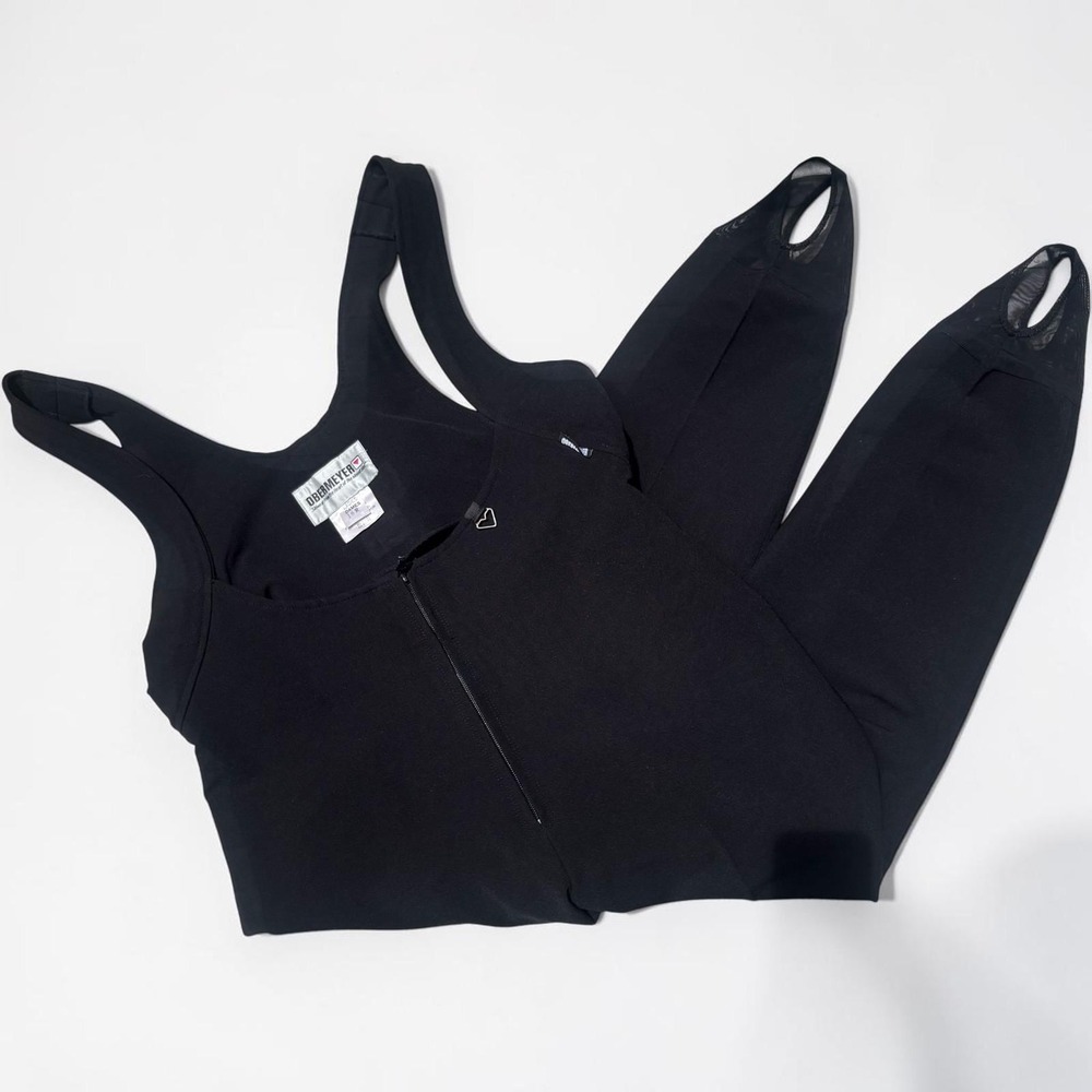 VTG‎ Obermeyer Ski Bib 16R Black Wool Blend Stirrup Overalls Zip Front Winter